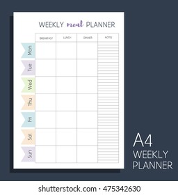 993 Weekly meal planner Images, Stock Photos & Vectors | Shutterstock