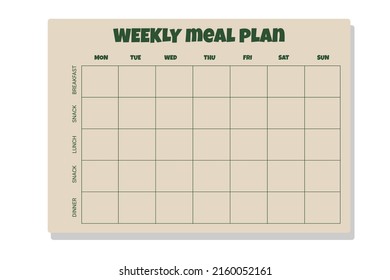 Weekly Menu Meal planner with breakfast, lunch, and dinner form schedule and shopping grocery list printable planner