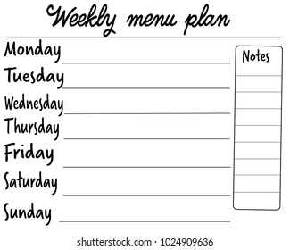 1,254 Meal Planning Calendar Images, Stock Photos & Vectors 