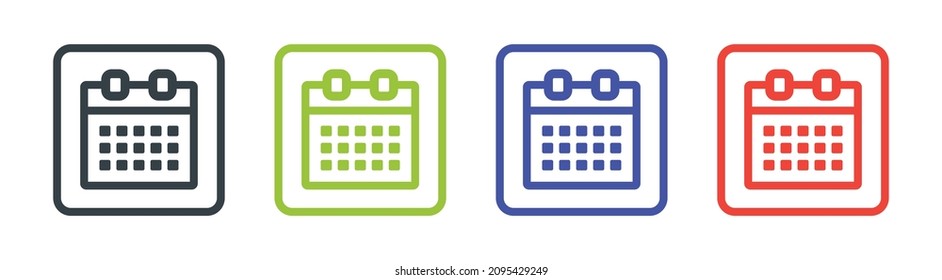Ilustración vectorial de icono de calendario semanal