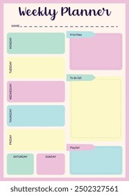 Weekly organization with to-do list