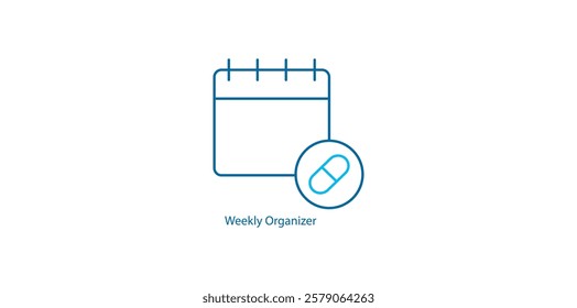 Weekly Organizer: Vector Icon for Supplement Planning