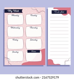 Weekly palnner and to do list 