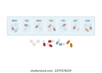 Weekly pill dispenser, medication organizer box.