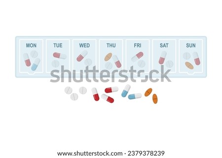 Weekly pill dispenser, medication organizer box.
