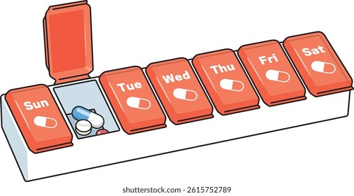 Weekly Pill Planner on white background