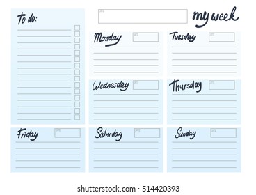 weekly planer blank template