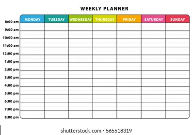 Weekly Planner. Colorful Vector Schedule. II