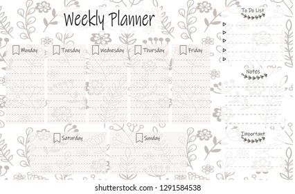 weekly planner cute black and with monthly planner bullet journal vector