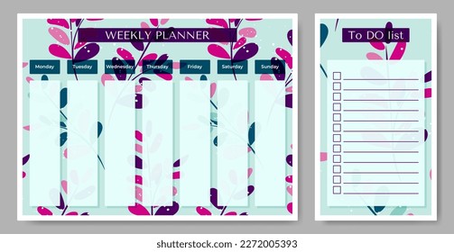 Weekly planner with To Do list on floral backdrop.