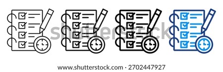 Weekly Planner Icon Different Outline Collection Set