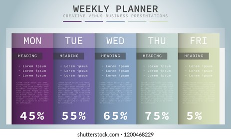 weekly planner infographic.vector illustration.