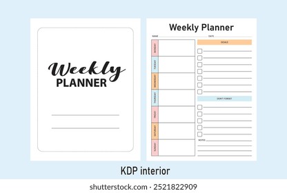 Planificador Semanal Kdp Plantilla Interior