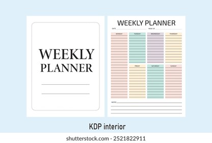 Planificador Semanal Kdp Plantilla Interior