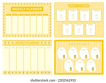 Weekly planner, kids schedule design template