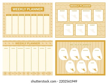 Weekly Planner, Kids Schedule Design Template