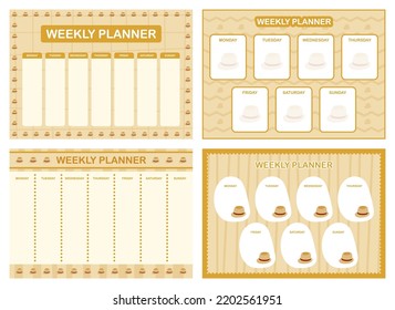 Weekly Planner, Kids Schedule Design Template