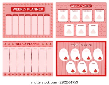 Weekly Planner, Kids Schedule Design Template