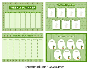 Weekly Planner, Kids Schedule Design Template