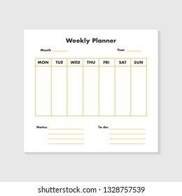 Weekly planner list