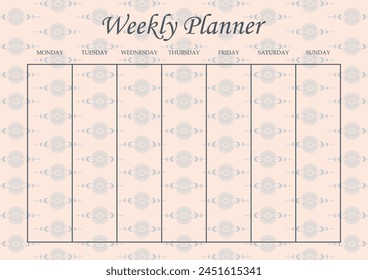 Weekly planner list Halloween theme paper sheet. Business organizer paper sheet.