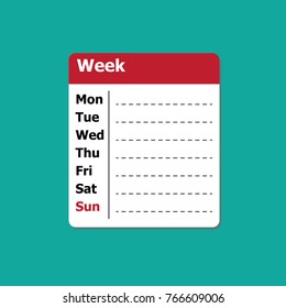 Weekly planner or weekly memo-vector