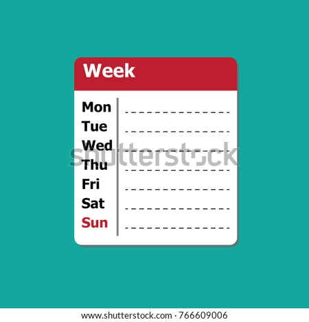 Weekly planner or weekly memo-vector
