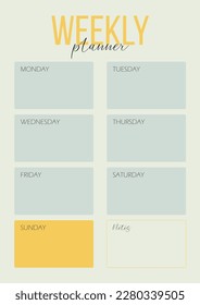 weekly planner minimalistic for diary notebook week tracker