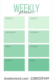 weekly planner minimalistic for diary notebook week tracker
