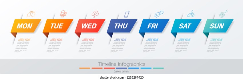 815 Infographics Week Timeline Images, Stock Photos & Vectors 