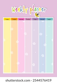 Weekly planner. Note paper, Notes, to do list. Organiser planner template. Note paper