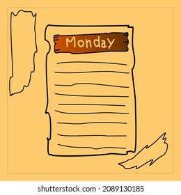 Weekly planner notes postcard illustration vector