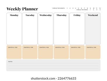 Weekly Planner, Weekly Organizer, Printable Weekly Kit, Digital Planner Kit