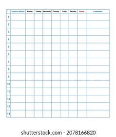 weekly planner, organizer, versatile and very simple, for business, study, project management, etc.