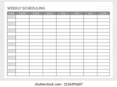Weekly Planner pages. Black and White Planner, BW Notebook Agenda Diary Vertical Pages Template Goals Organizer Designs