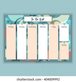 Weekly planner with a retro design