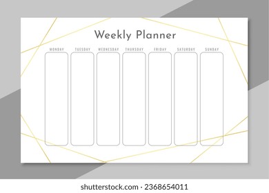 weekly planner schedule template for to do list design vector