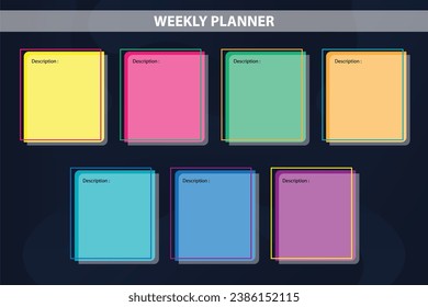 Weekly planner with simple designs editable template set