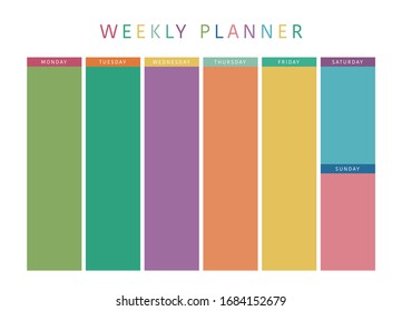 Weekly planner template for companies and private use.