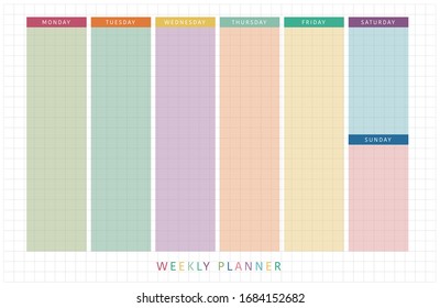 Weekly planner template for companies and private use.