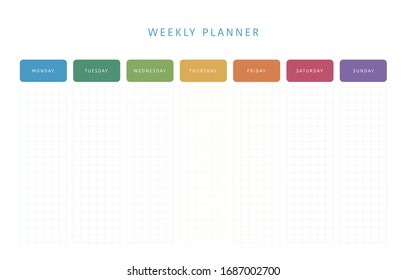 Weekly planner template for companies and private use.