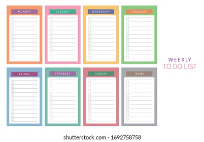 Weekly planner template for companies and private use.