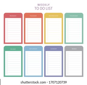 Weekly planner template for companies and private use.