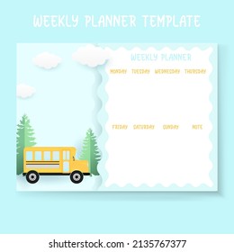 weekly planner template for kids.