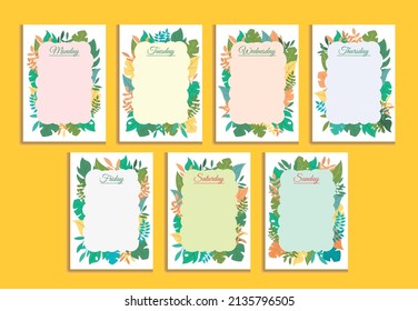 Weekly Planner template with natural theme
