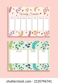 Weekly Planner template with natural theme