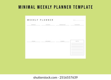 Weekly Planner Template | Simple and Organized Weekly Schedule