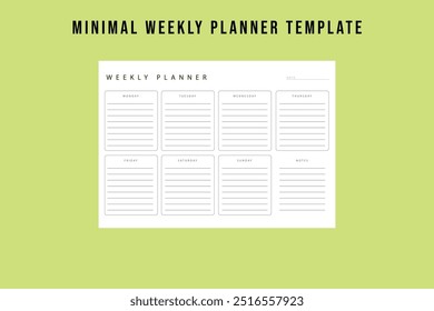 Weekly Planner Template | Simple and Organized Weekly Schedule