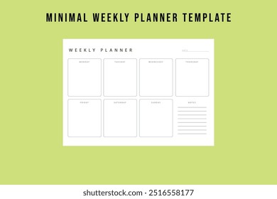 Weekly Planner Template| Simple and Organized Weekly Schedule