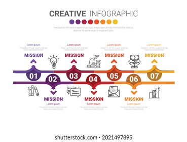 planificador semanal, Timeline business durante 7 días, el negocio de presentaciones se puede utilizar para el concepto de negocio con 7 opciones, pasos o procesos. 
